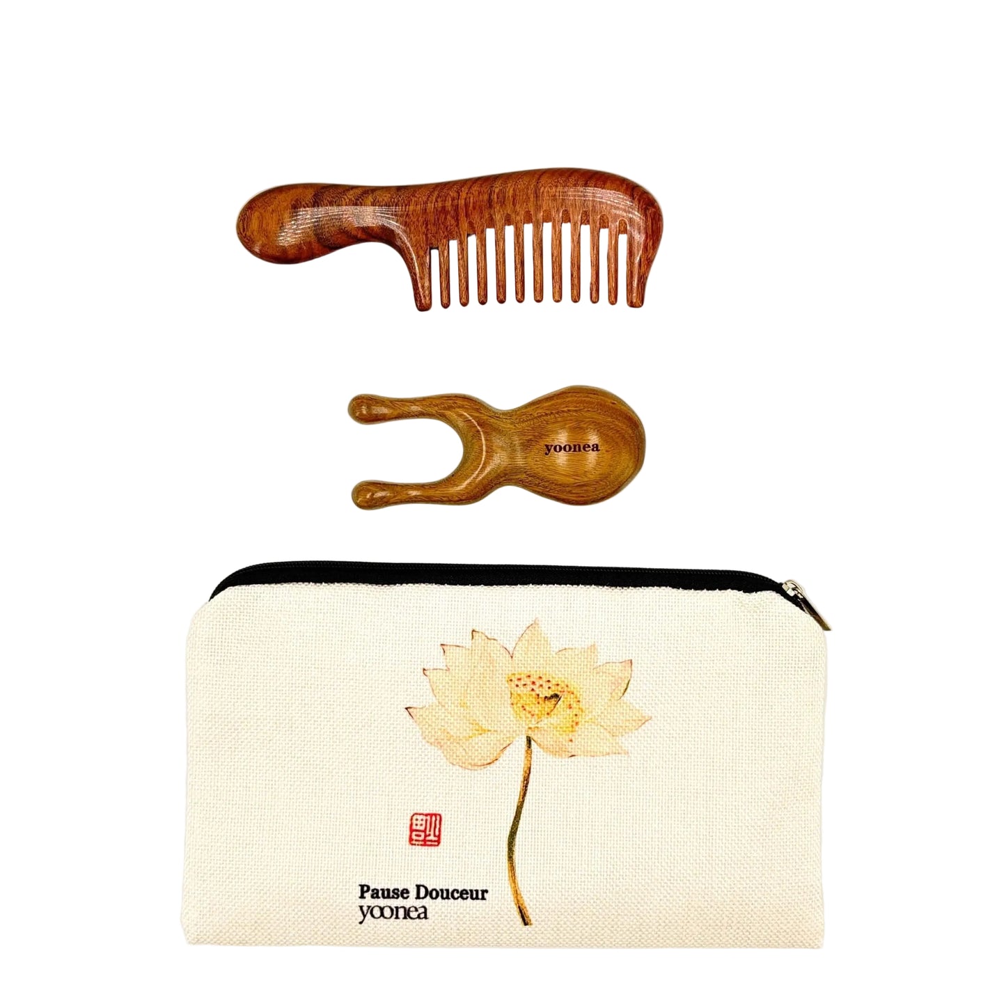 Coffret Pince acupression et petite de peigne bois