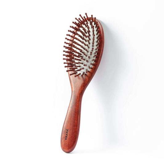 Brosse à cheveux en bois d'acajou naturel