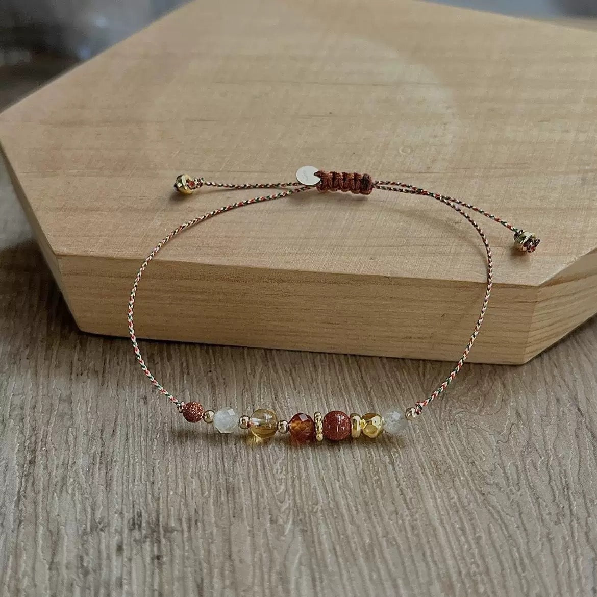 Bracelet Pierre de Sable Dorée & Citrine – Fortune et Prospérité