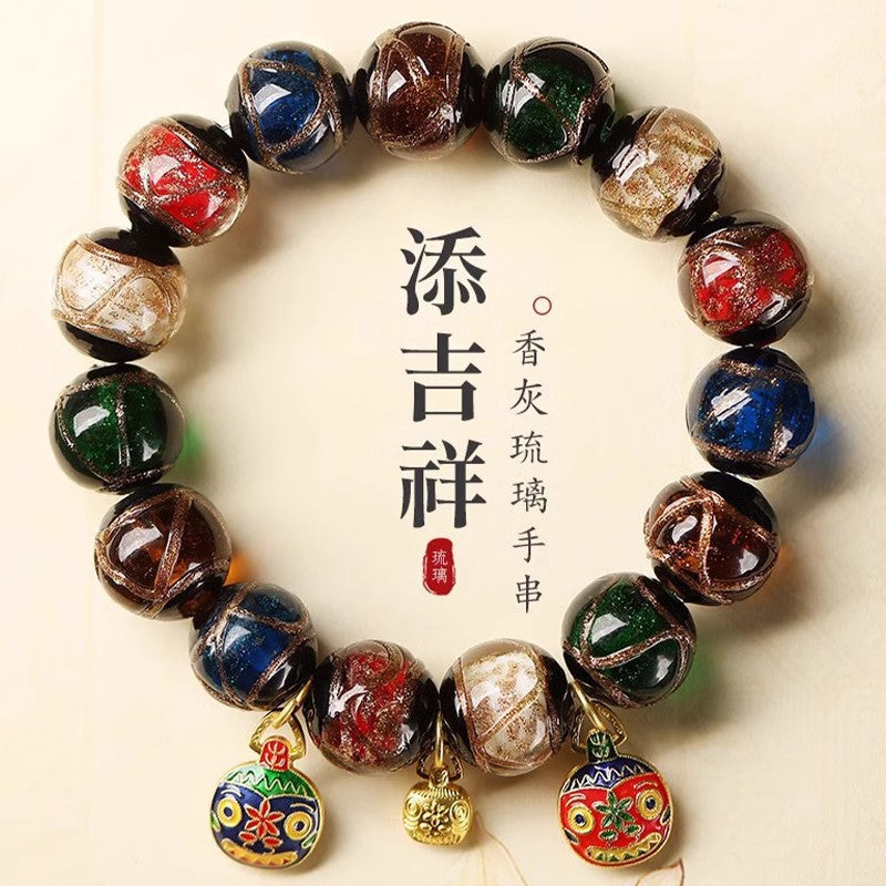 Beast Hand Necklace in Swallowed Gold Enamelled Feng Shui Bracelet - Silverline