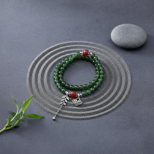 Éclat de Jade Impérial — Bracelet Double Tour 36 cm