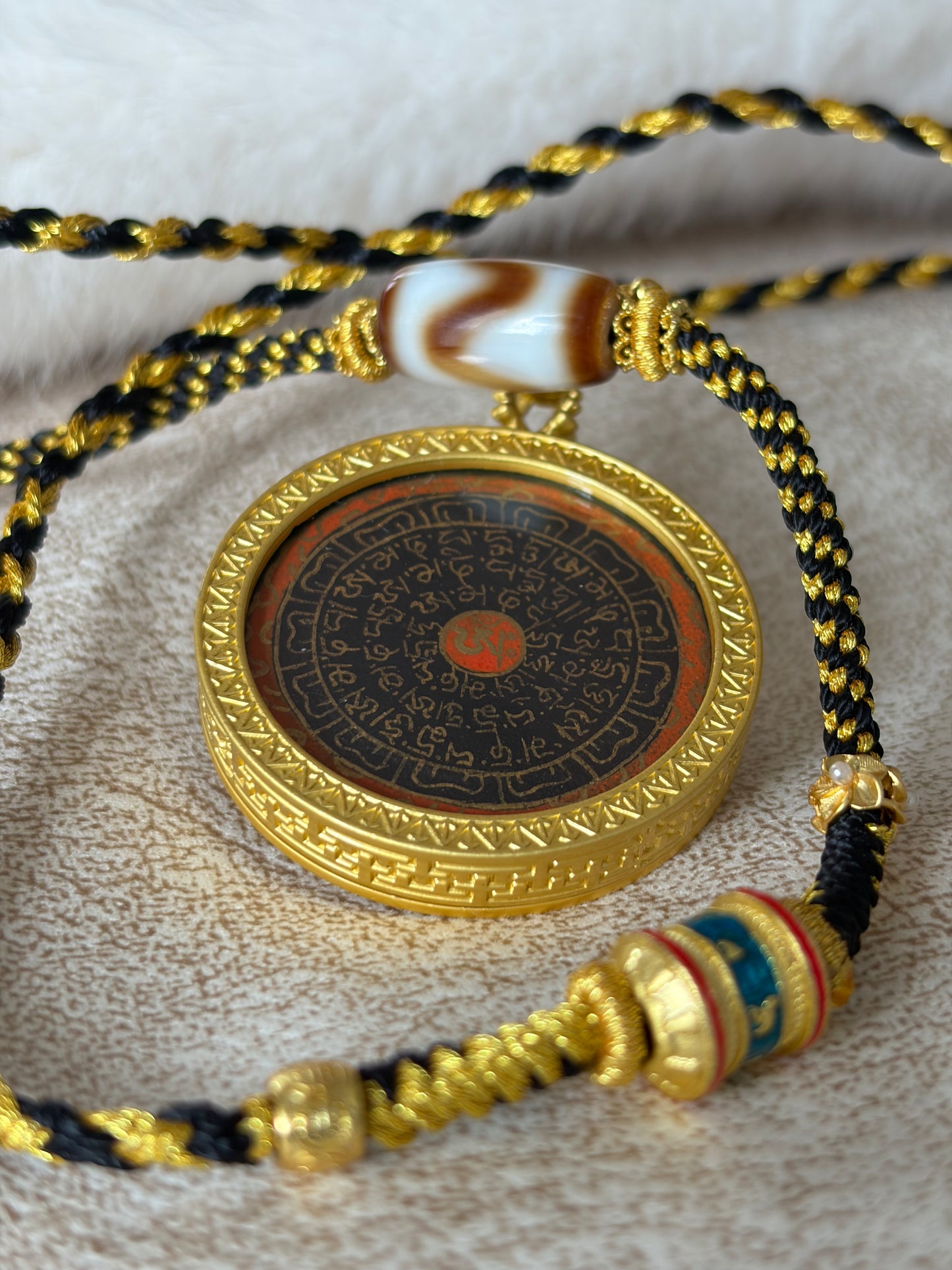 Pendentif Thangka Mantra des Six Syllabes (六字真言)